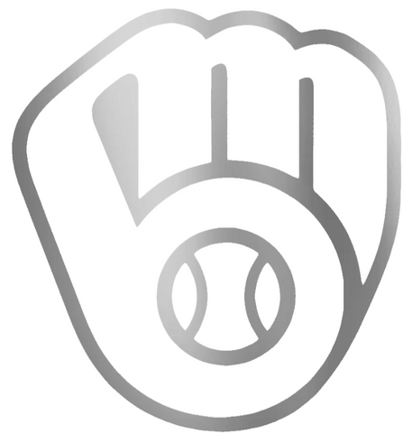 Milwaukee Brewers SILVER CHROME MIRROR Team Logo Premium DieCut Vinyl Decal PICK SIZE