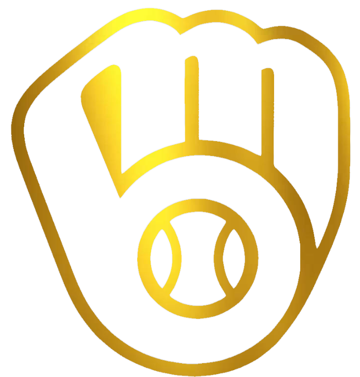 Milwaukee Brewers GOLD CHROME MIRROR Team Logo Premium DieCut Vinyl Decal PICK SIZE