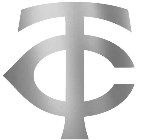 Minnesota Twins SILVER CHROME MIRROR Team Logo Premium DieCut Vinyl Decal PICK SIZE