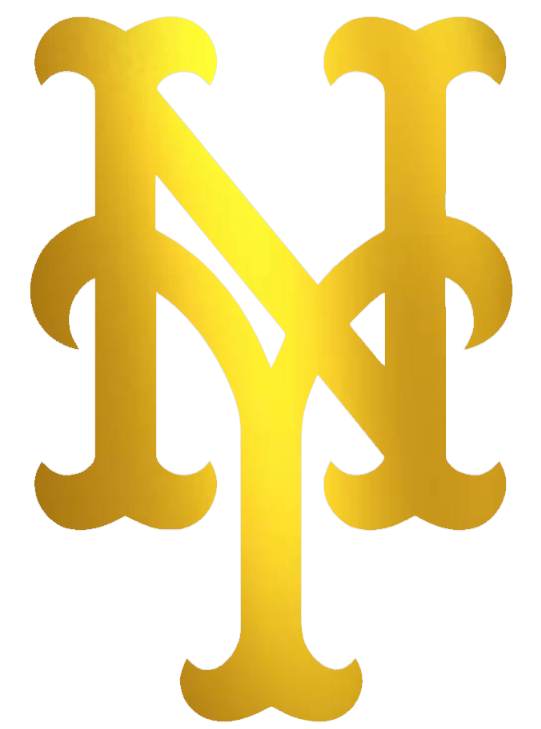 New York Mets GOLD CHROME MIRROR Team Logo Premium DieCut Vinyl Decal PICK SIZE