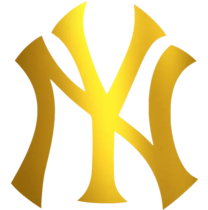New York Yankees GOLD CHROME MIRROR Team Logo Premium DieCut Vinyl Decal PICK SIZE