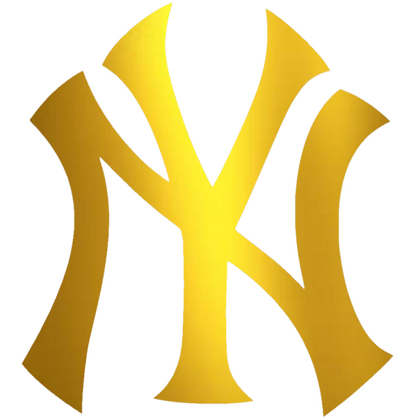 New York Yankees GOLD CHROME MIRROR Team Logo Premium DieCut Vinyl Decal PICK SIZE