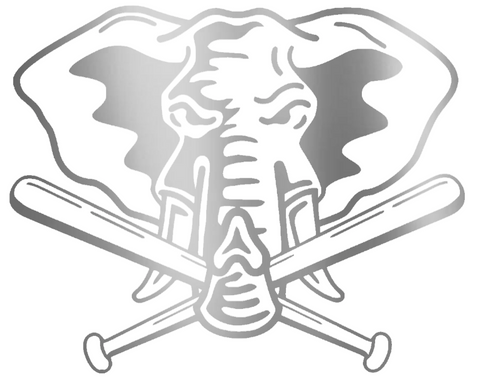 Oakland Athletics SILVER CHROME MIRROR Elephant Logo Premium DieCut Vinyl Decal PICK SIZE