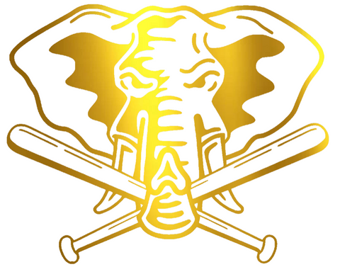 Oakland Athletics GOLD CHROME MIRROR Elephant Logo Premium DieCut Vinyl Decal PICK SIZE