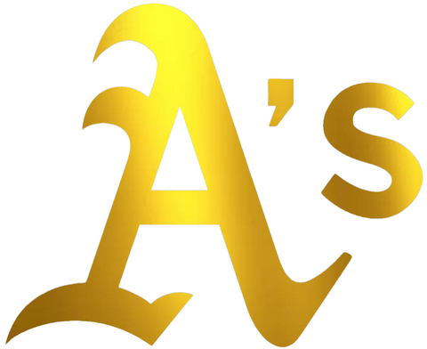 Oakland Athletics GOLD CHROME MIRROR Team Logo Premium DieCut Vinyl Decal PICK SIZE