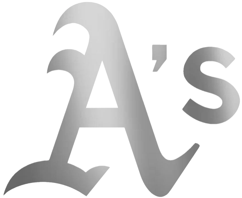 Oakland Athletics SILVER CHROME MIRROR Team Logo Premium DieCut Vinyl Decal PICK SIZE