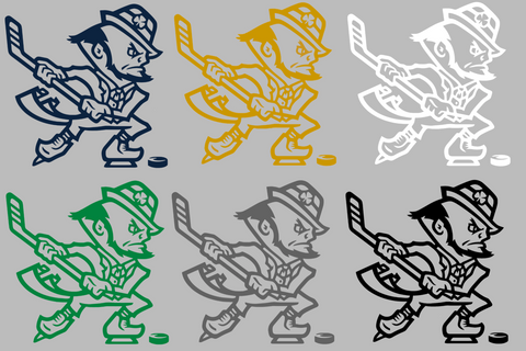 Notre Dame Fighting Irish Leprechaun Hockey Logo Premium DieCut Vinyl Decal PICK COLOR & SIZE