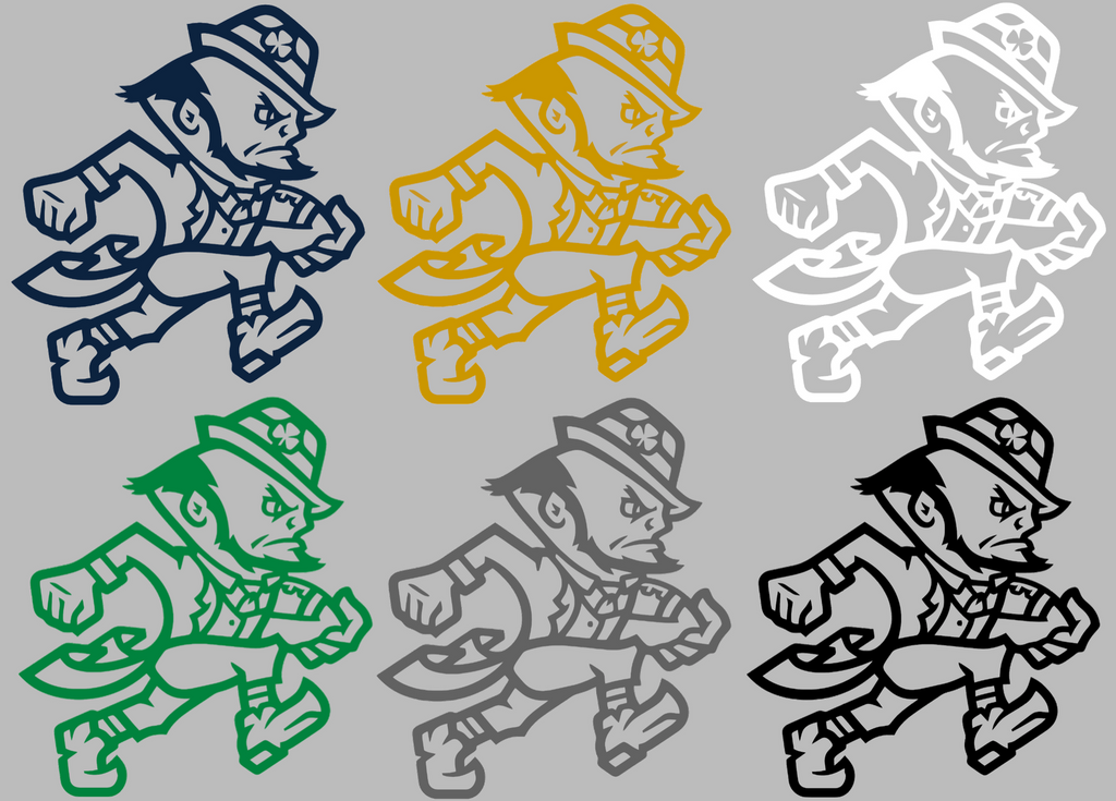 Notre Dame Fighting Irish Leprechaun Football Logo Premium DieCut Vinyl Decal PICK COLOR & SIZE