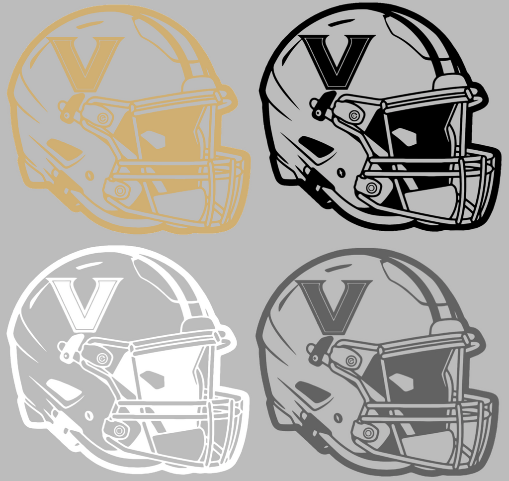 Vanderbilt Commodores Football Helmet Premium DieCut Vinyl Decal PICK COLOR & SIZE