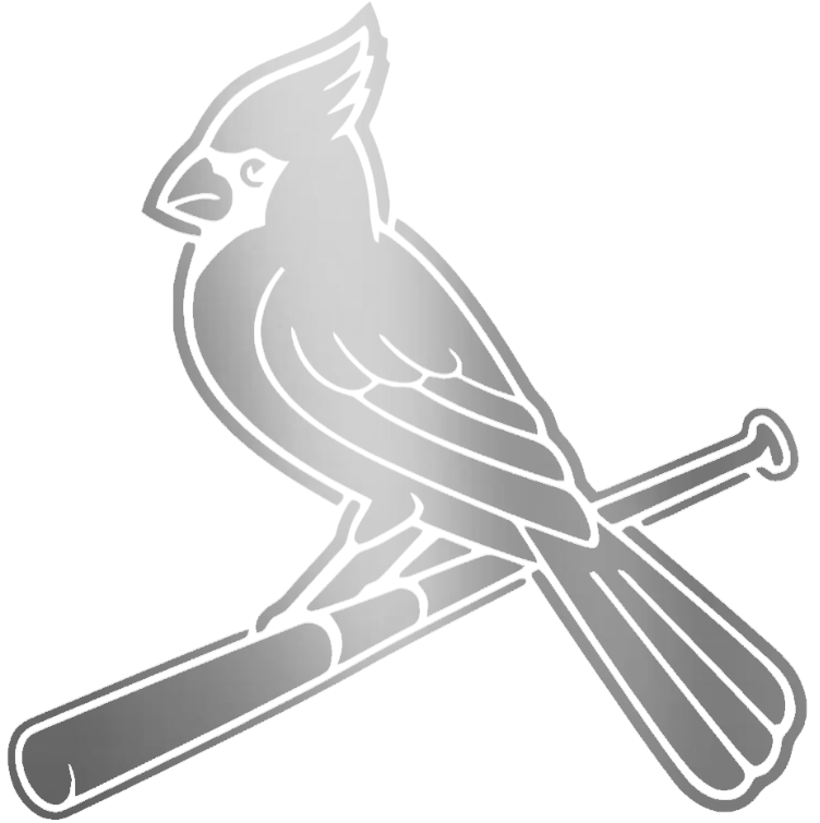 St Louis Cardinals SILVER CHROME MIRROR Alternate Bird Logo Premium DieCut Vinyl Decal PICK SIZE