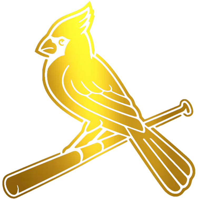 St Louis Cardinals GOLD CHROME MIRROR Alternate Bird Logo Premium DieCut Vinyl Decal PICK SIZE