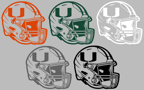 Miami Hurricanes Football Helmet Premium DieCut Vinyl Decal PICK COLOR & SIZE