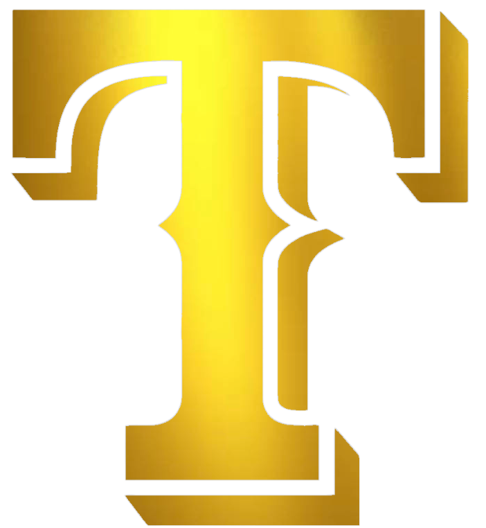 Texas Rangers GOLD CHROME MIRROR Team Logo Premium DieCut Vinyl Decal PICK SIZE
