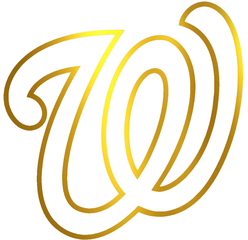 Washington Nationals GOLD CHROME MIRROR Alternate Logo Premium DieCut Vinyl Decal PICK SIZE