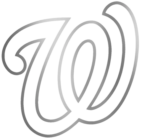 Washington Nationals SILVER CHROME MIRROR Alternate Logo Premium DieCut Vinyl Decal PICK SIZE