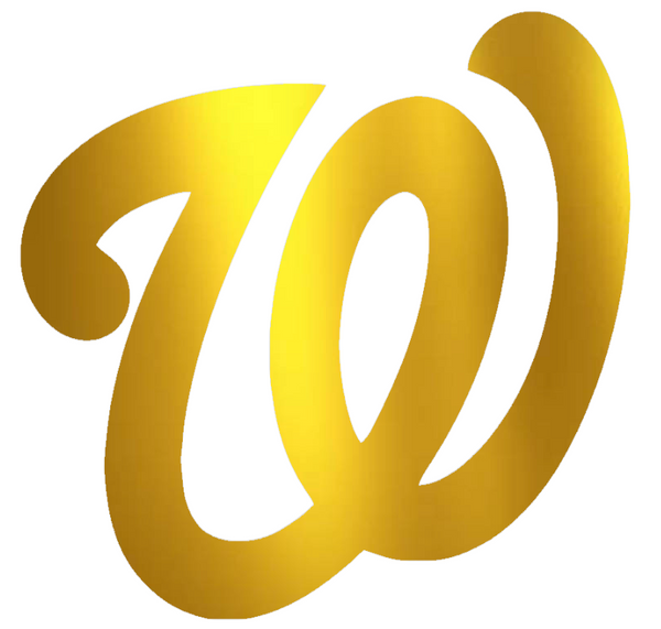 Washington Nationals GOLD CHROME MIRROR Team Logo Premium DieCut Vinyl Decal PICK SIZE
