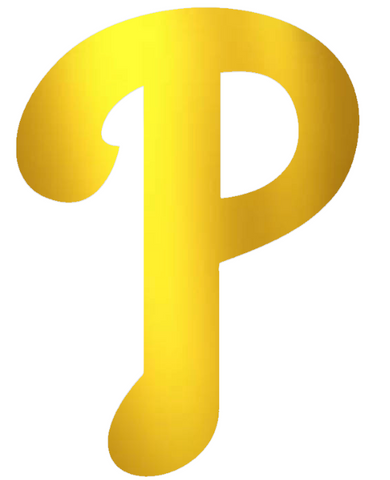 Philadelphia Phillies GOLD CHROME MIRROR Team Logo Premium DieCut Vinyl Decal PICK SIZE