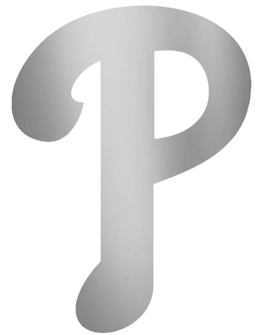 Philadelphia Phillies SILVER CHROME MIRROR Team Logo Premium DieCut Vinyl Decal PICK SIZE