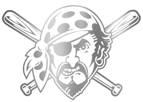 Pittsburgh Pirates SILVER CHROME MIRROR Alternate Logo Premium DieCut Vinyl Decal PICK SIZE