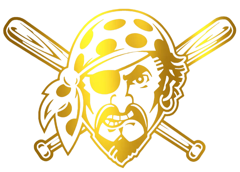Pittsburgh Pirates GOLD CHROME MIRROR Alternate Logo Premium DieCut Vinyl Decal PICK SIZE