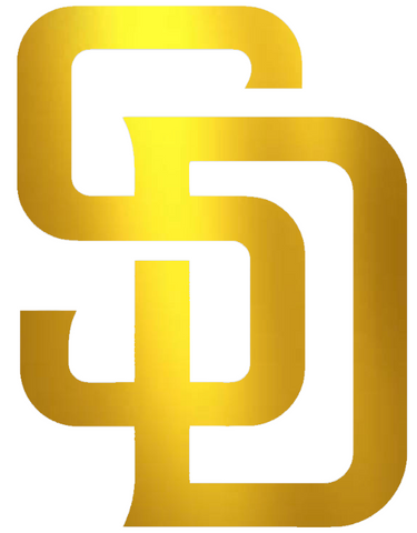 San Diego Padres GOLD CHROME MIRROR Team Logo Premium DieCut Vinyl Decal PICK SIZE