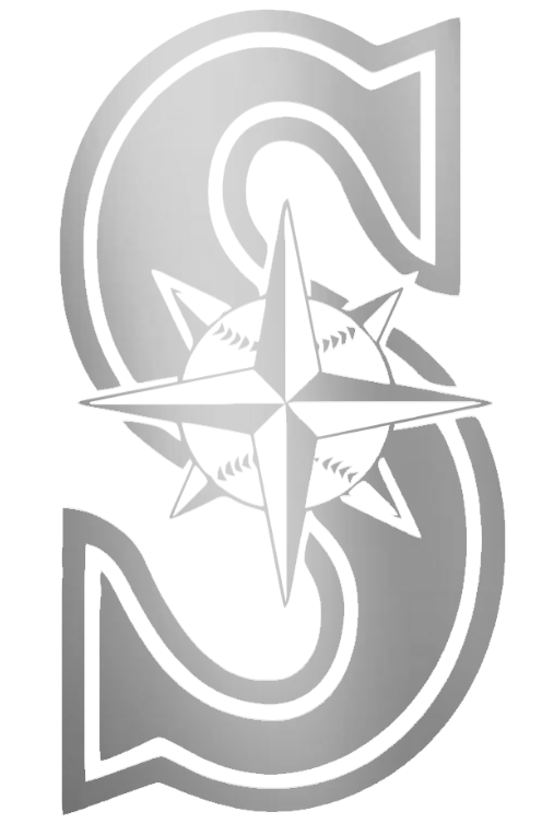 Seattle Mariners SILVER CHROME MIRROR Team Logo Premium DieCut Vinyl Decal PICK SIZE