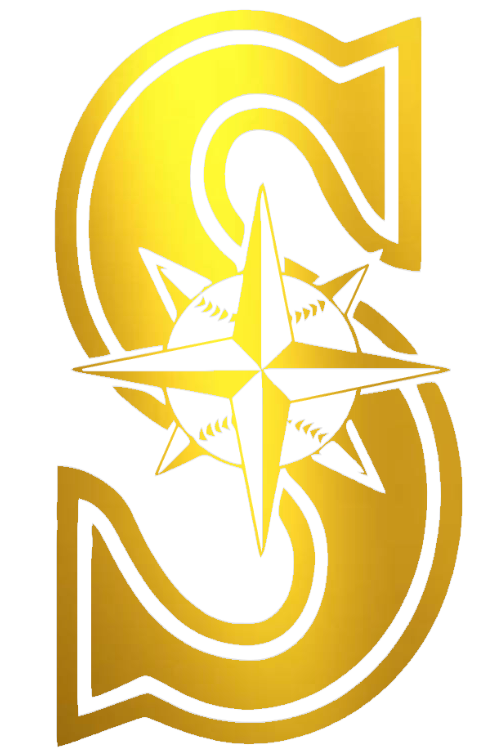 Seattle Mariners GOLD CHROME MIRROR Team Logo Premium DieCut Vinyl Decal PICK SIZE
