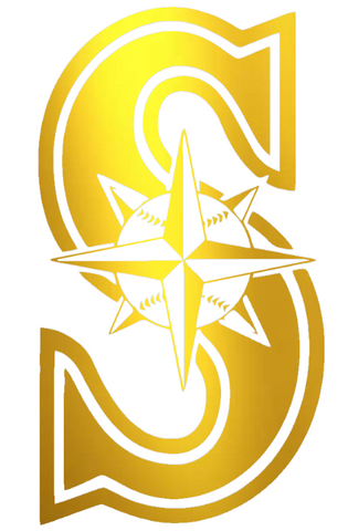 Seattle Mariners GOLD CHROME MIRROR Team Logo Premium DieCut Vinyl Decal PICK SIZE