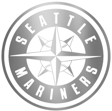 Seattle Mariners SILVER CHROME MIRROR Alternate Logo Premium DieCut Vinyl Decal PICK SIZE