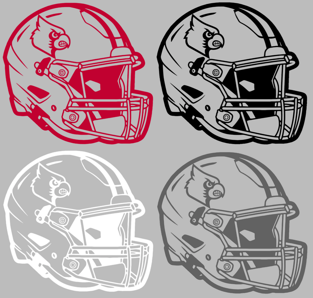 Louisville Cardinals Football Helmet Premium DieCut Vinyl Decal PICK COLOR & SIZE