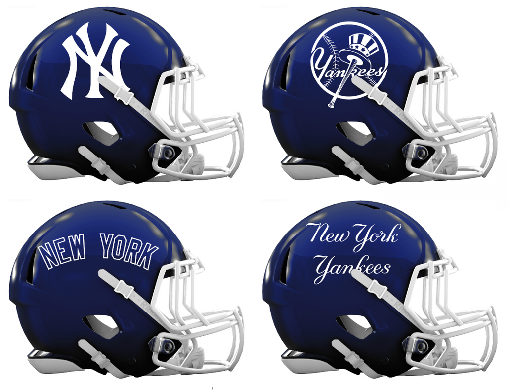 New York Yankees Custom Concept Navy Blue Mini Riddell Speed Football Helmet