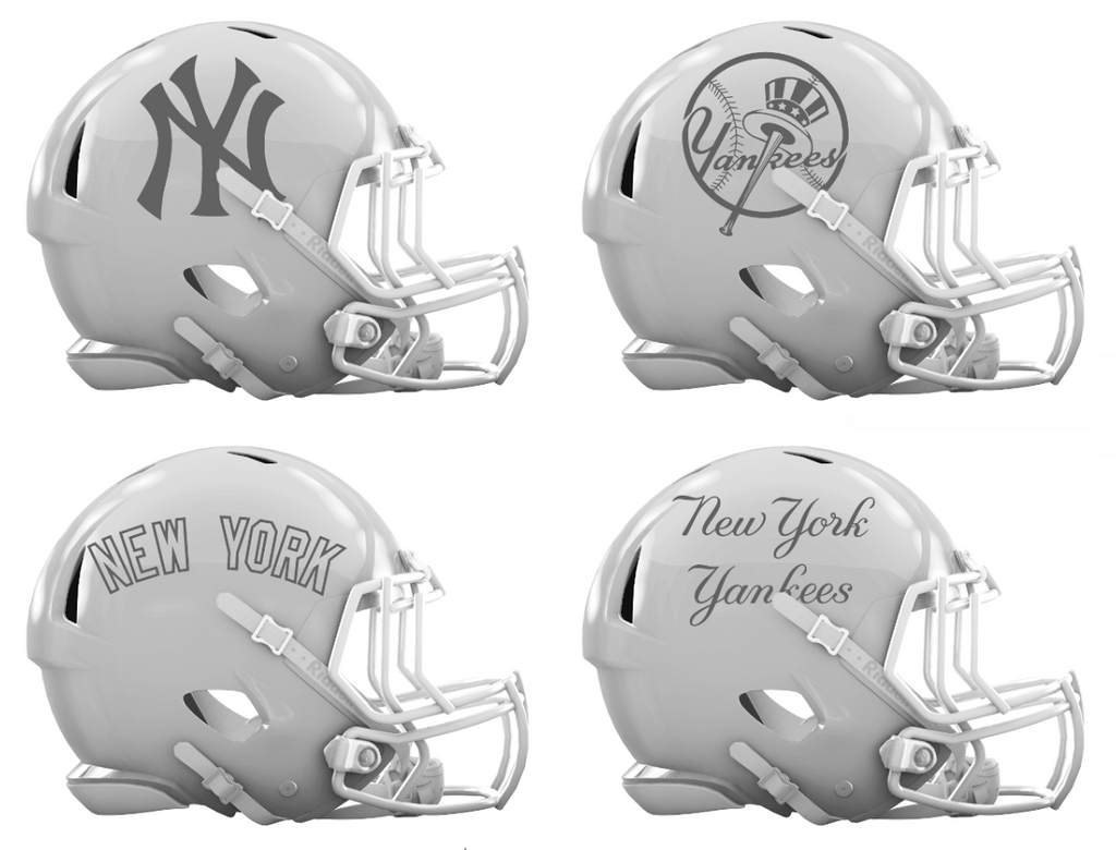 New York Yankees Custom Concept White Mini Riddell Speed Football Helmet