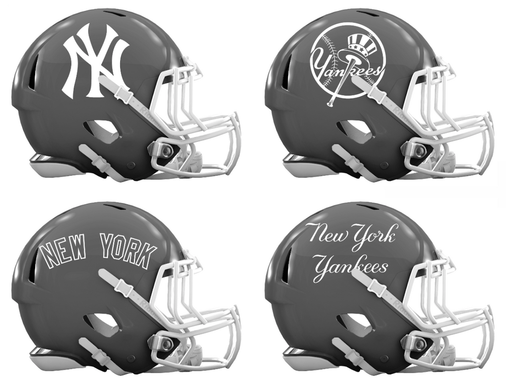 New York Yankees Custom Concept Gray Mini Riddell Speed Football Helmet