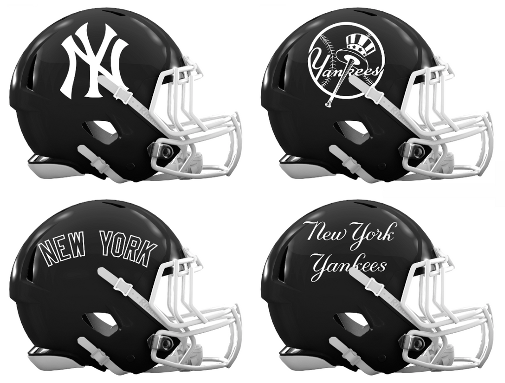 New York Yankees Custom Concept Black Mini Riddell Speed Football Helmet