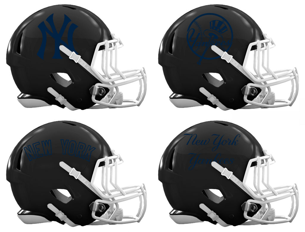 New York Yankees Custom Concept Black Mini Riddell Speed Football Helmet - SportsJewelryProShop