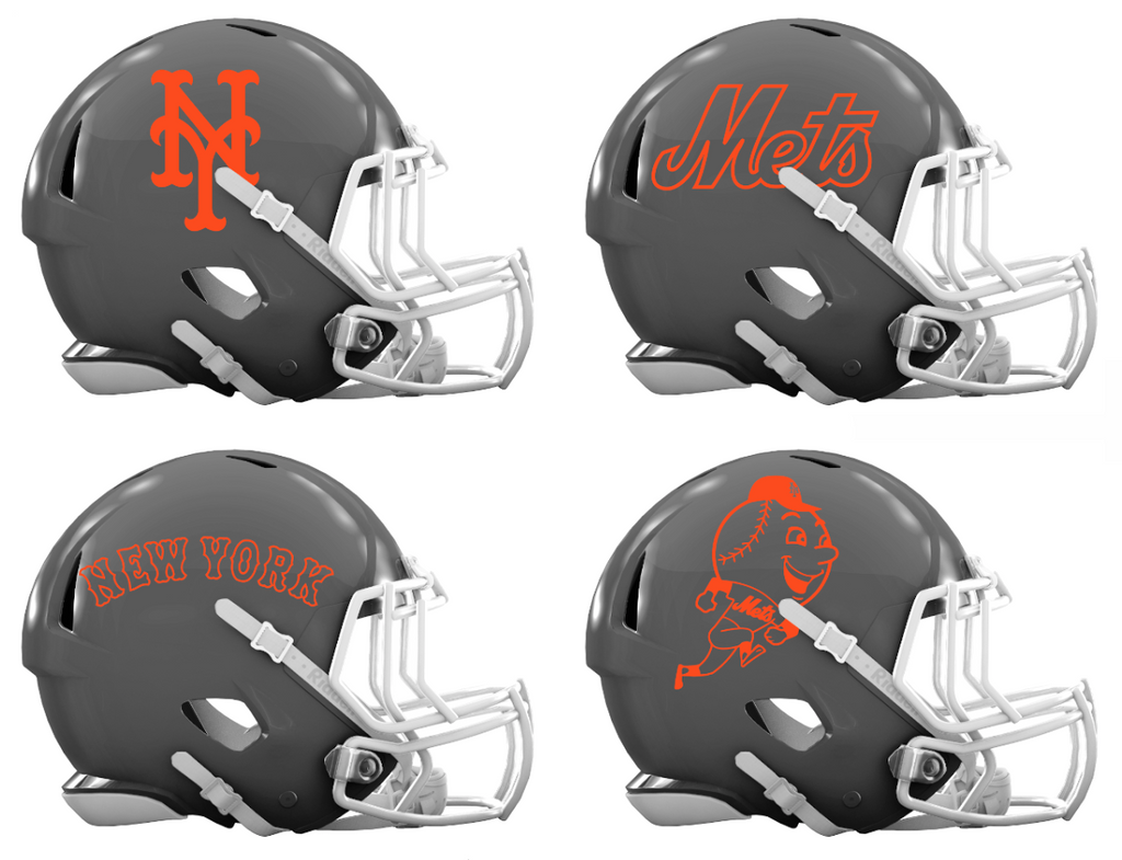 New York Mets Custom Concept Gray Mini Riddell Speed Football Helmet