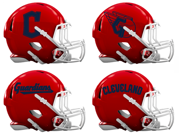 Cleveland Guardians Custom Concept Red Mini Riddell Speed Football Helmet - SportsJewelryProShop