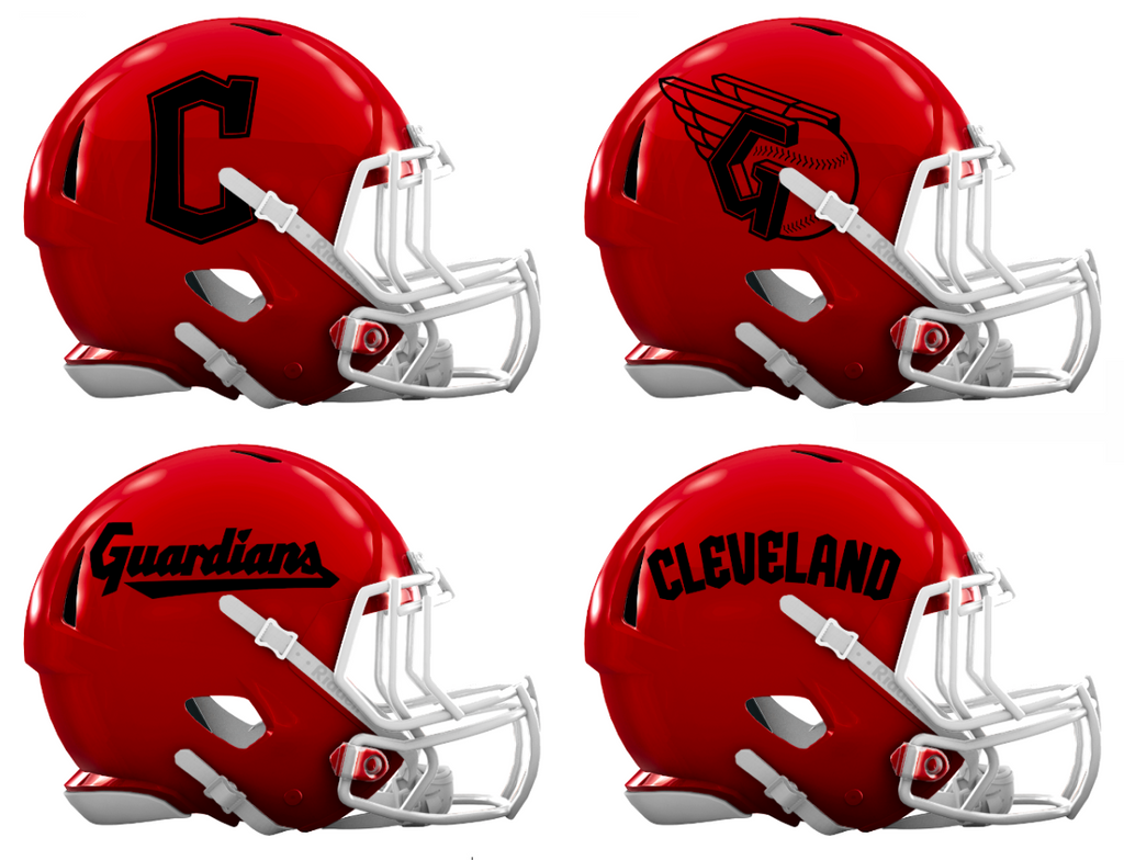 Cleveland Guardians Custom Concept Red Mini Riddell Speed Football Helmet