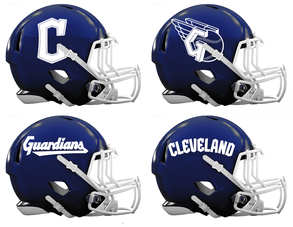 Cleveland Guardians Custom Concept Navy Blue Mini Riddell Speed Football Helmet - SportsJewelryProShop