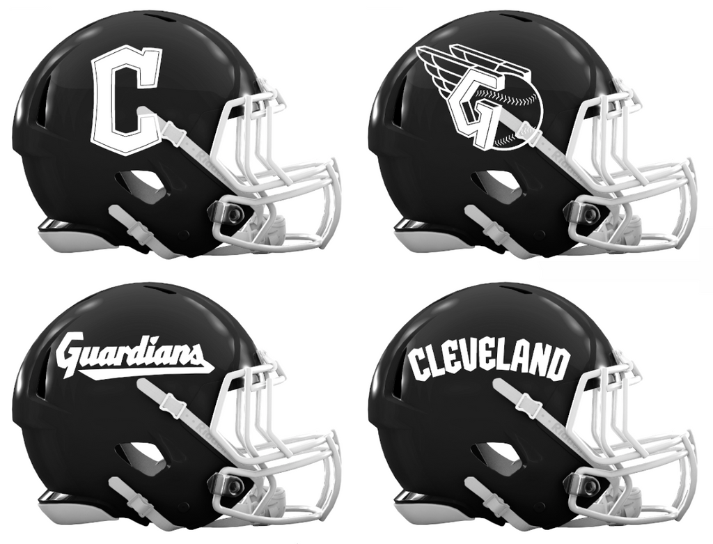 Cleveland Guardians Custom Concept Black Mini Riddell Speed Football Helmet - SportsJewelryProShop