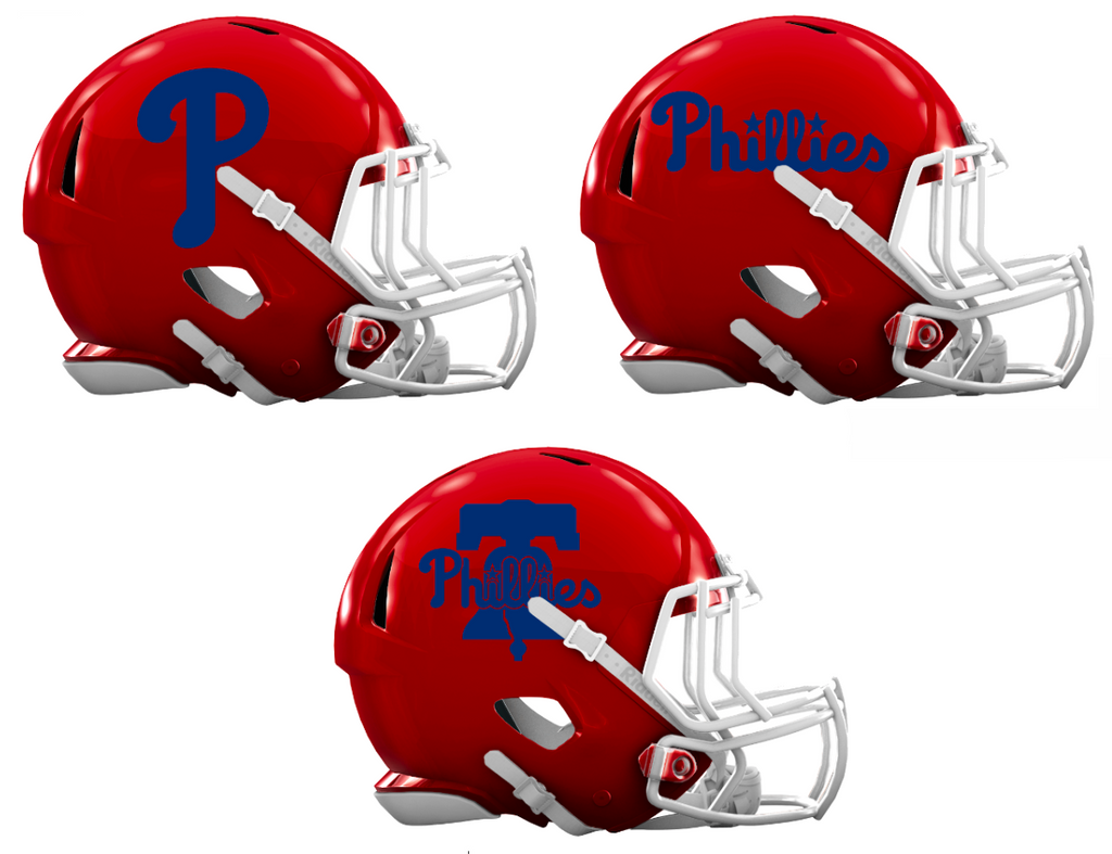 Philadelphia Phillies Custom Concept Red Mini Riddell Speed Football Helmet - SportsJewelryProShop