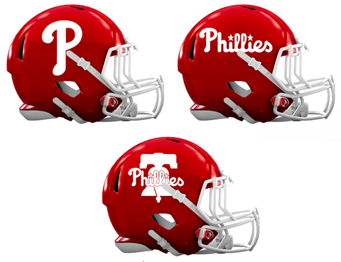 Philadelphia Phillies Custom Concept Red Mini Riddell Speed Football Helmet