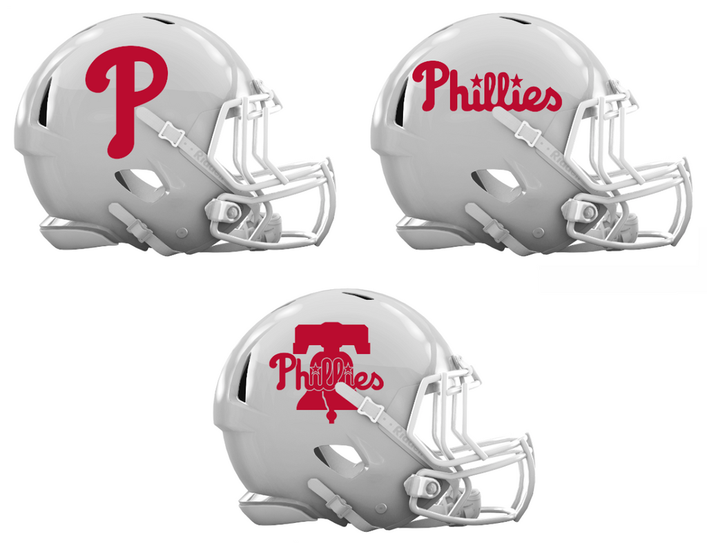 Philadelphia Phillies Custom Concept White Mini Riddell Speed Football Helmet