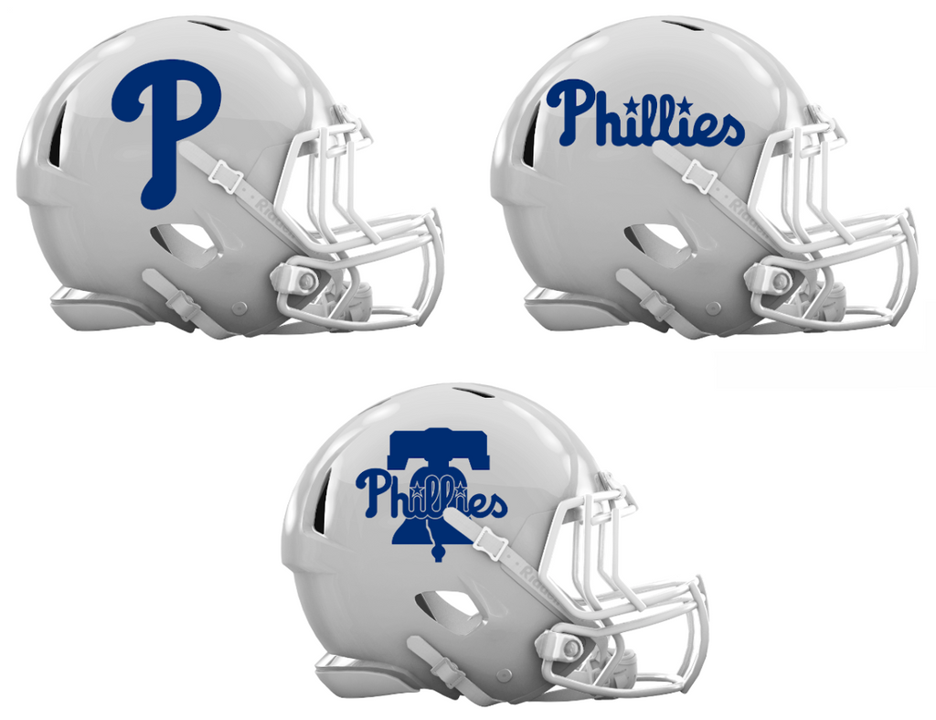 Philadelphia Phillies Custom Concept White Mini Riddell Speed Football Helmet - SportsJewelryProShop