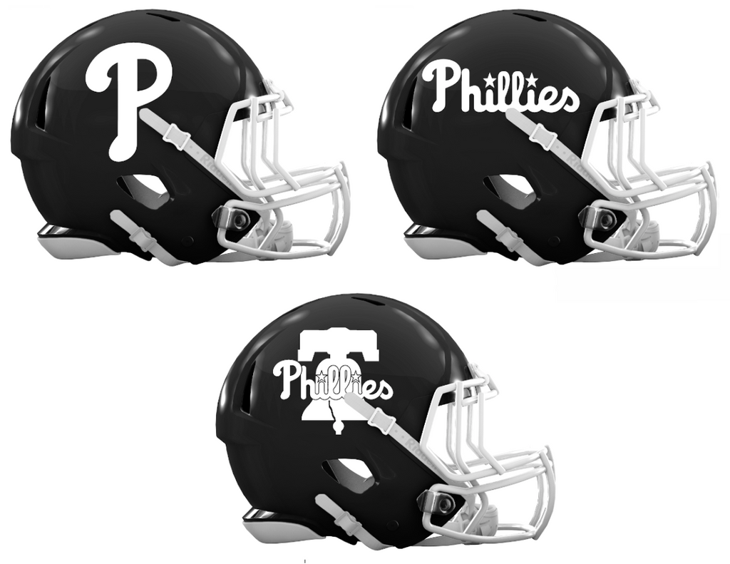 Philadelphia Phillies Custom Concept Black Mini Riddell Speed Football Helmet - SportsJewelryProShop