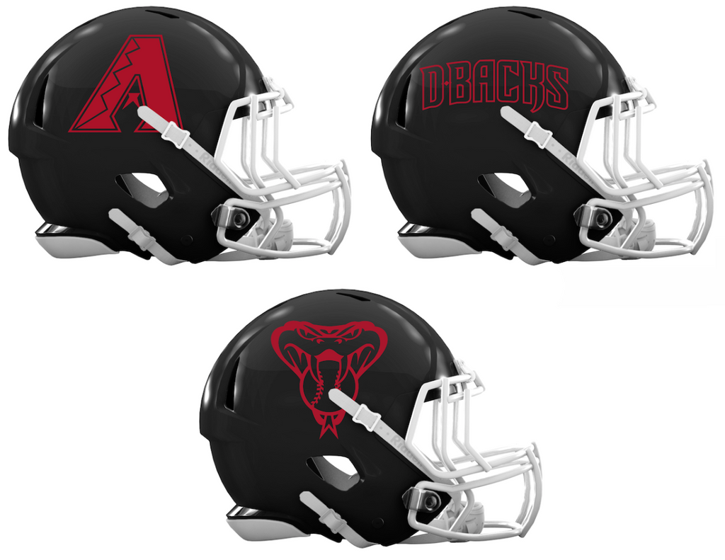 Arizona Diamondbacks Custom Concept Black Mini Riddell Speed Football Helmet