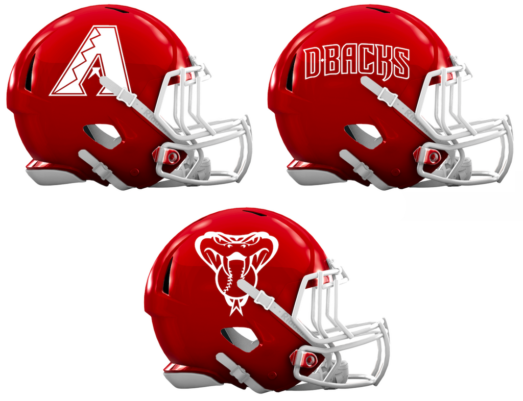 Arizona Diamondbacks Custom Concept Red Mini Riddell Speed Football Helmet - SportsJewelryProShop