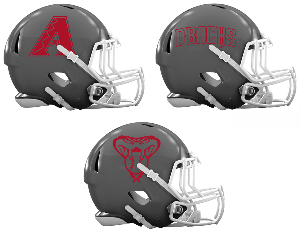 Arizona Diamondbacks Custom Concept Gray Mini Riddell Speed Football Helmet