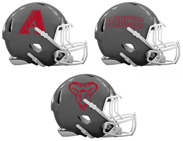 Arizona Diamondbacks Custom Concept Gray Mini Riddell Speed Football Helmet