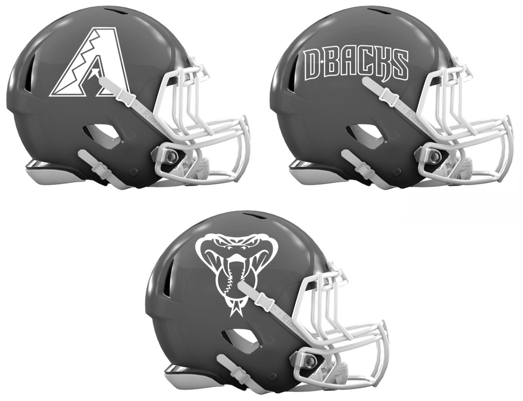 Arizona Diamondbacks Custom Concept Gray Mini Riddell Speed Football Helmet - SportsJewelryProShop